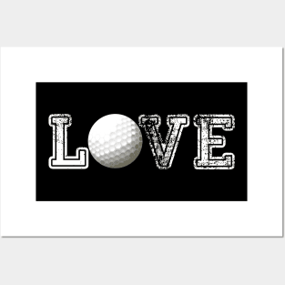 Golf distressed ball t shirt cute dad mom love Posters and Art